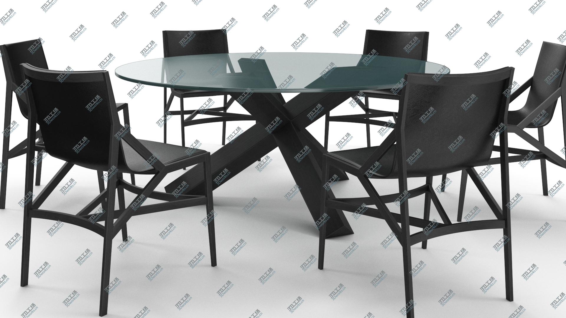images/goods_img/2021040233/3D Cassina Dining Table Chair Set Black Glass - PBR model/4.jpg